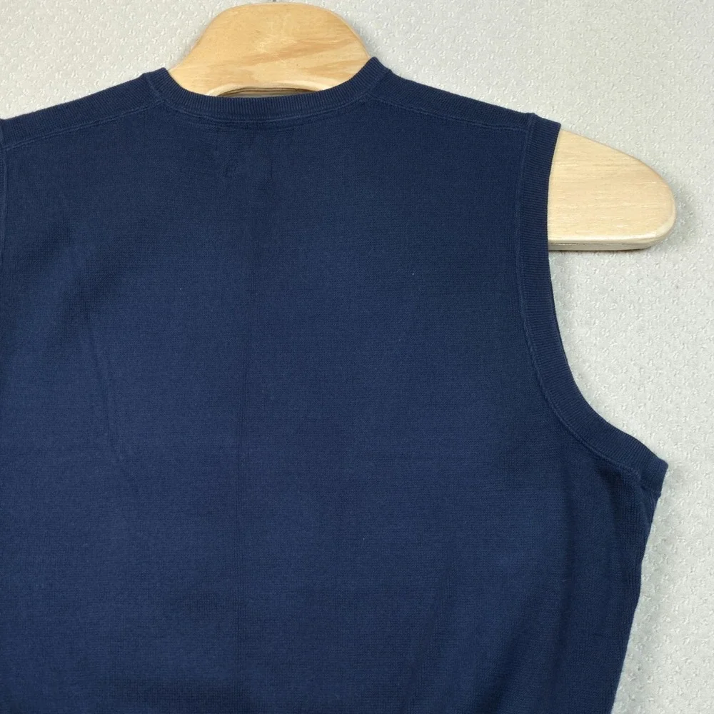 VTG Polo Ralph Lauren Sweater Vest Men's XL Navy Blue Golf Crest Logo 90s Preppy